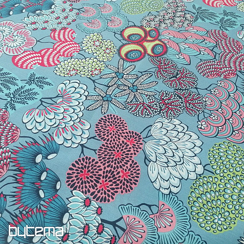Cotton fabric FUSAIN BLUE
