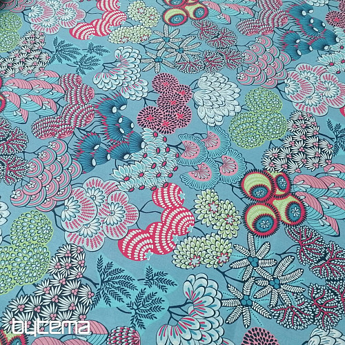 Cotton fabric FUSAIN BLUE