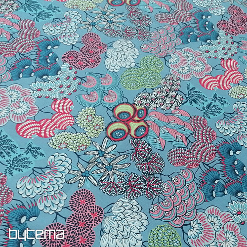 Cotton fabric FUSAIN BLUE