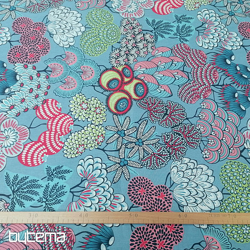 Cotton fabric FUSAIN BLUE