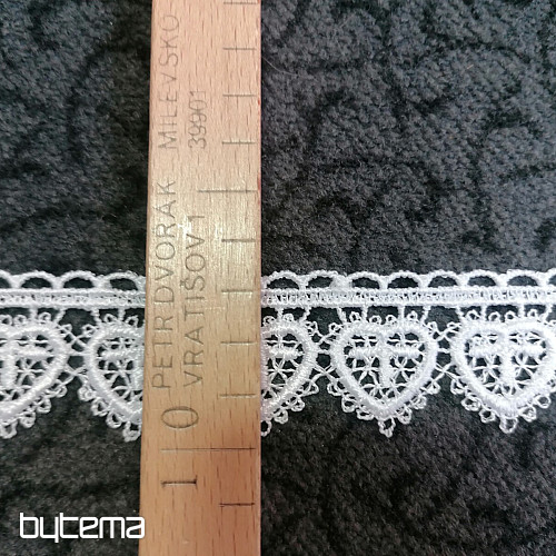 Lace 5191/01 - 3 cm white heart