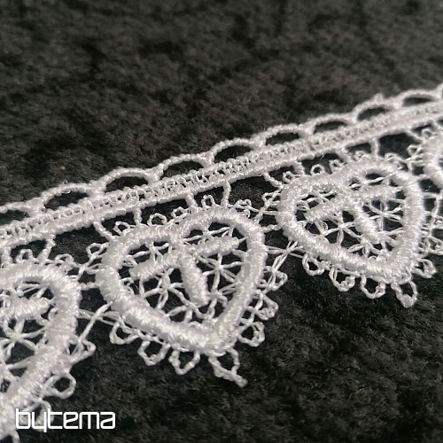 Lace 5191/01 - 3 cm white heart