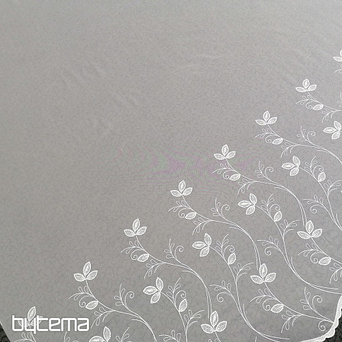 Luxury embroidered white curtain - flower 11775