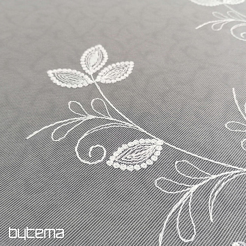 Luxury embroidered white curtain - flower 11775