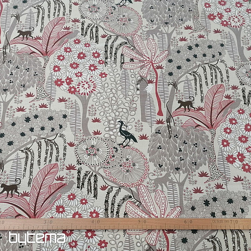 Cotton fabric JUNGLE beige