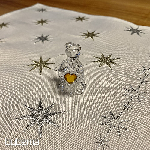 Embroidered Christmas tablecloth white with stars
