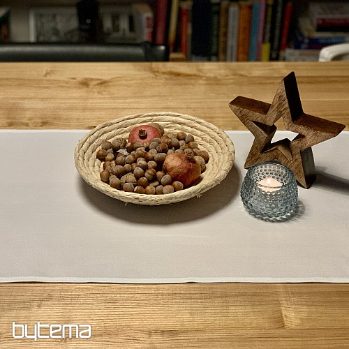 Embroidered Christmas tablecloth white with stars