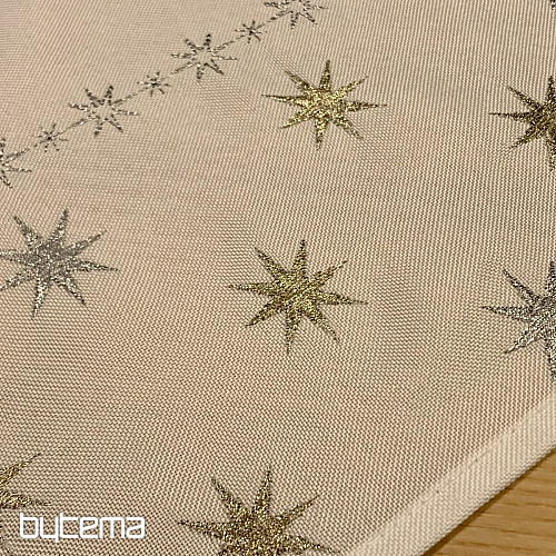 Embroidered Christmas tablecloth white with stars