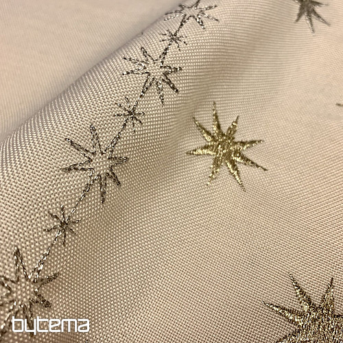 Embroidered Christmas tablecloth white with stars