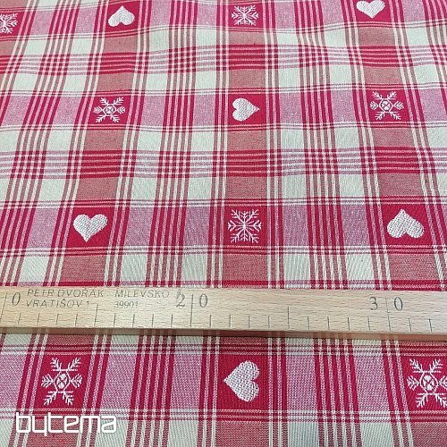 Christmas decorative fabric DUSTIN hearts