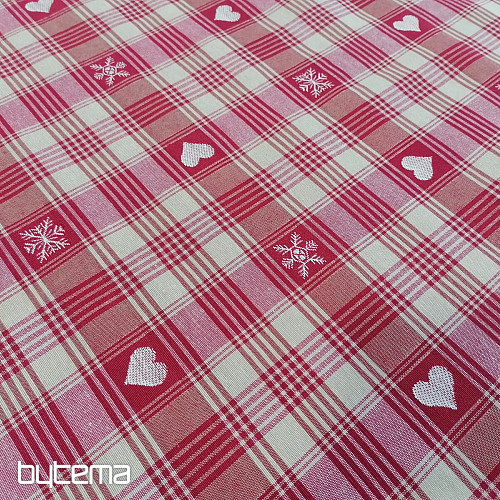 Christmas decorative fabric DUSTIN hearts
