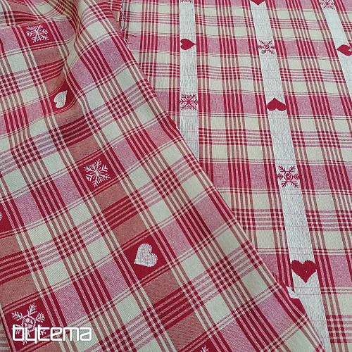 Christmas decorative fabric DUSTIN hearts