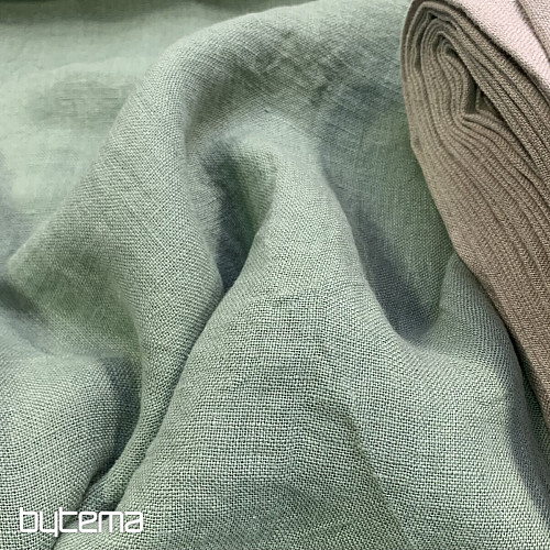Linen fabric - green KHAKI