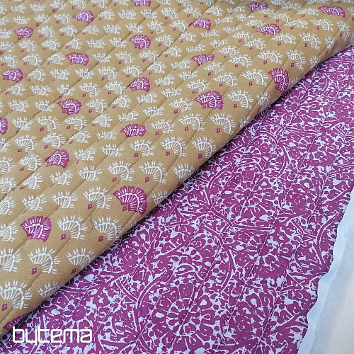 Double gauze stitched with batting - Gurmit moutarde