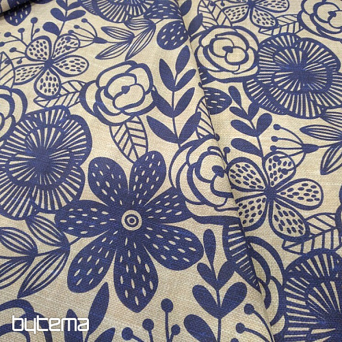Decorative fabric PIPO BLUE FLOWER