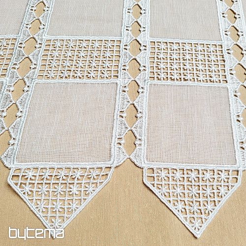 Luxurious embroidered curtain GERSTER on stained glass 11756/030/0010 cream