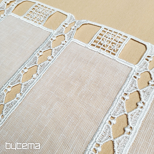 Luxurious embroidered curtain GERSTER on stained glass 11756/030/0010 cream