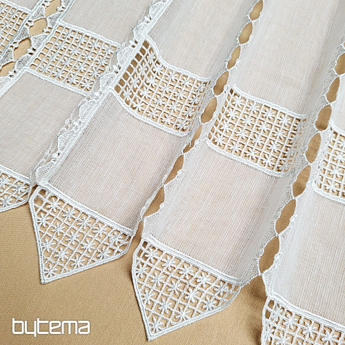Luxurious embroidered curtain GERSTER on stained glass 11756/030/0010 cream