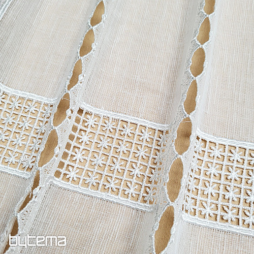 Luxurious embroidered curtain GERSTER on stained glass 11756/030/0010 cream