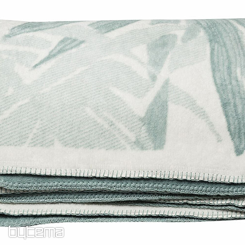 Cotton blanket BAMBOO green leaves 2218/51
