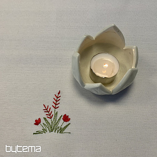 Embroidered tablecloths and shawls HENS embroidered gray