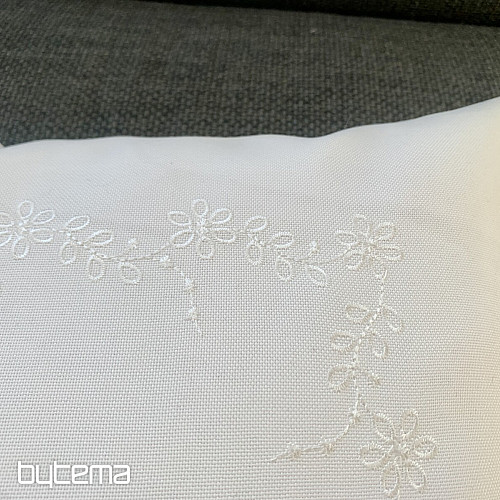 Embroidered cover FLOWERS white 40x40