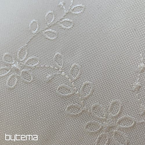 Embroidered cover FLOWERS white 40x40