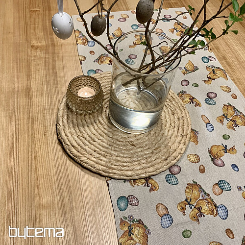 Gobelin tablecloth and scarves Easter YELLOW BURNS
