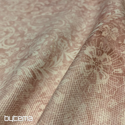 Old pink tablecloth with lace 70x70