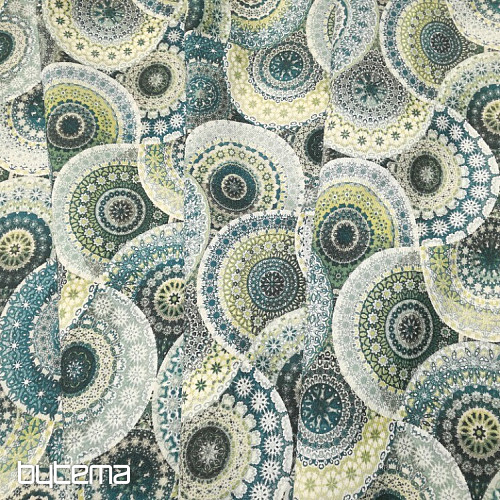 Decorative fabric MANDALA blue green
