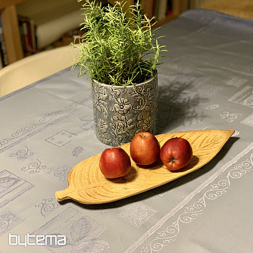 DAMASCUS gray-blue tablecloth 132x178