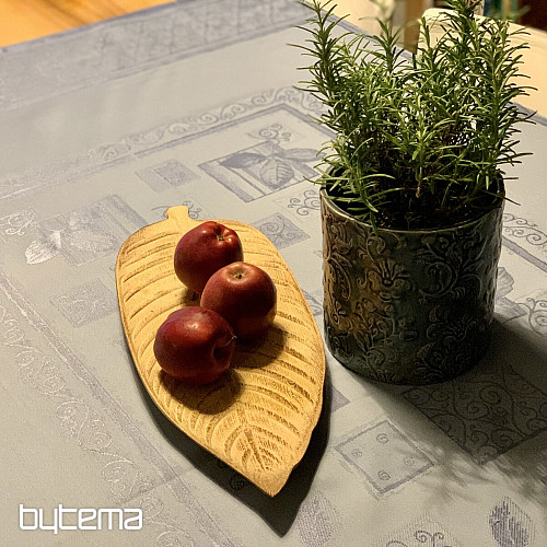 DAMASCUS gray-blue tablecloth 132x178