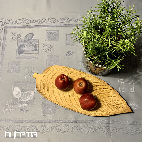 DAMASCUS gray-blue tablecloth 132x178