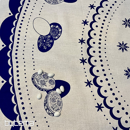 Round tablecloth EASTER EGGS blue
