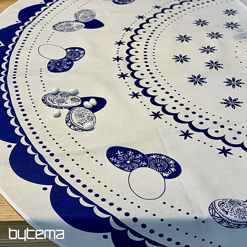 Round tablecloth EASTER EGGS blue