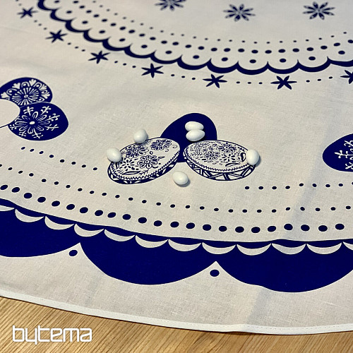 Round tablecloth EASTER EGGS blue