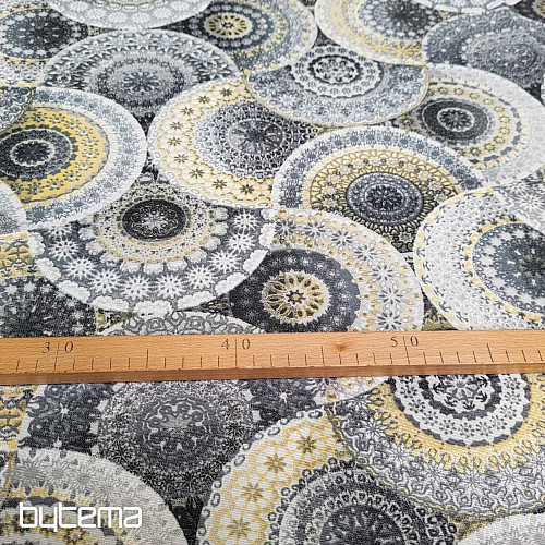 Decorative fabric MANDALA gray