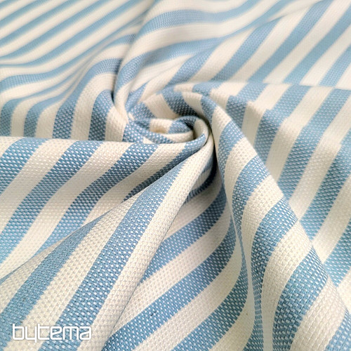 Decorative fabric LEO CELESTE blue stripe