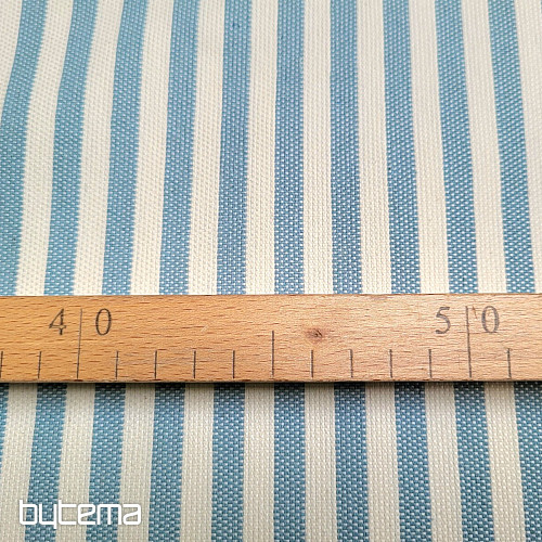 Decorative fabric LEO CELESTE blue stripe