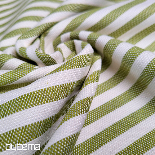 Decorative fabric LEO VERDE green stripe