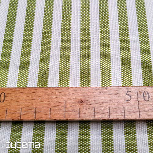 Decorative fabric LEO VERDE green stripe