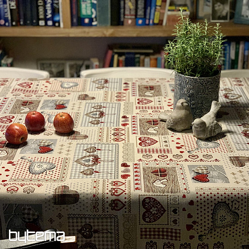 Tapestry tablecloth and scarf SRDCE NATUR II