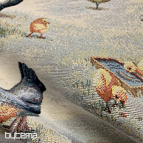 BACKYARD HEN tapestry fabric