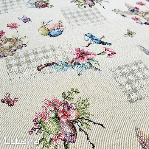 Tapestry fabric EASTER BUNNY BEIGE