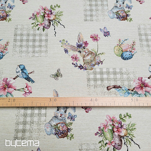 Tapestry fabric EASTER BUNNY BEIGE
