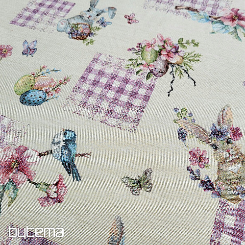 Tapestry fabric EASTER BUNNY LILAC