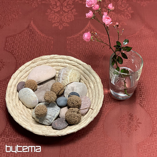 Tablecloth DAMASK terracotta 120x140