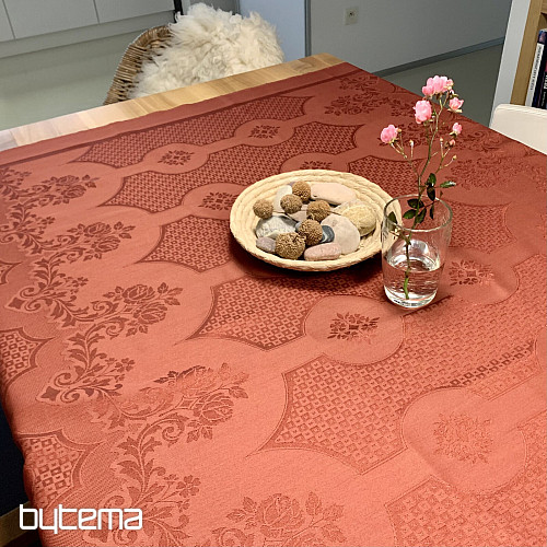 Tablecloth DAMASK terracotta 120x140