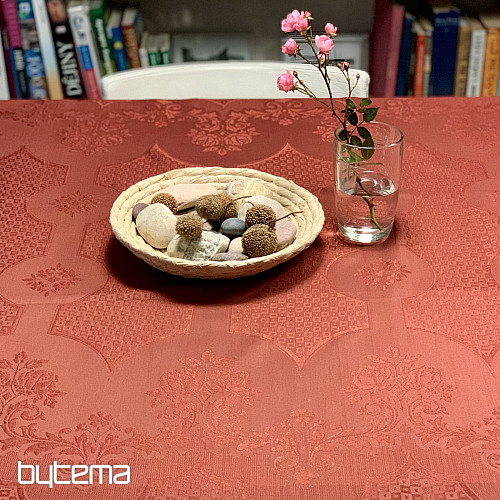 Tablecloth DAMASK terracotta 120x140