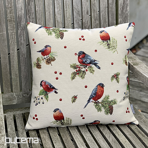 Tapestry cushion cover WINTER BIRD